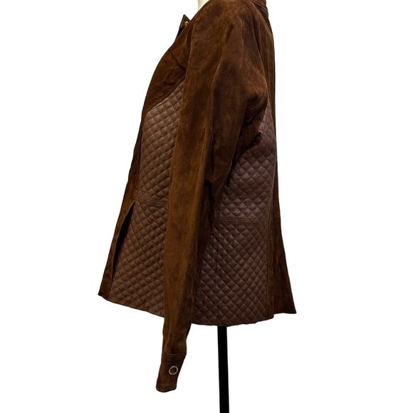 Isaac Mizrahi Live! Genuine Leather Quilted Jacket - Size 18W - Picture 2 of 12